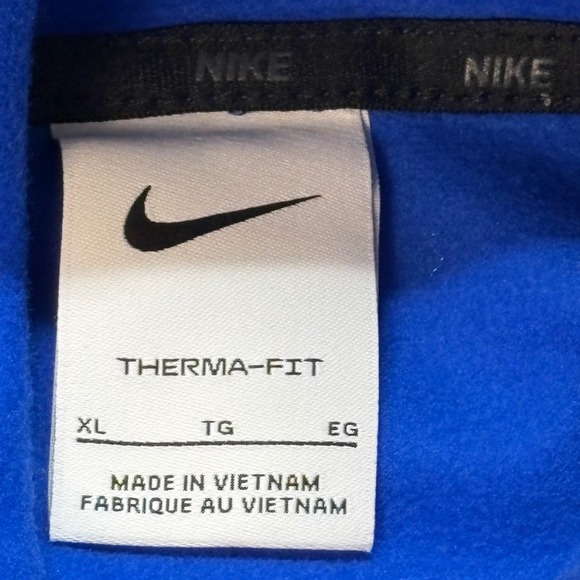 Nike Therma-FIT Mens XL Blue All Over Logo Print Hoodie - Picture 3 of 13